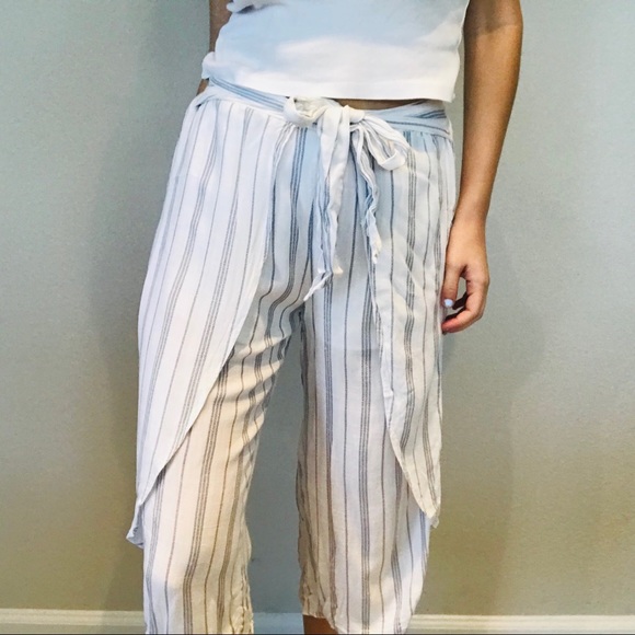 Hem & Thread striped wrap crop pants - Picture 5 of 8